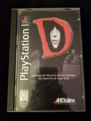 D (sony Playstation 1) Ps1 Horror Game 1996 Rare Cib Longbox Fast
