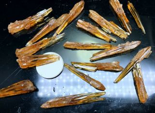 20pcs Find Rare Amber Calcite Phosphorescent Rare Mineral Specimen Guizhou 3