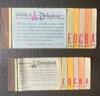 Vintage Disneyland Park Ride Ticket Coupons Book Rare Walt Disney Magic Kingdom
