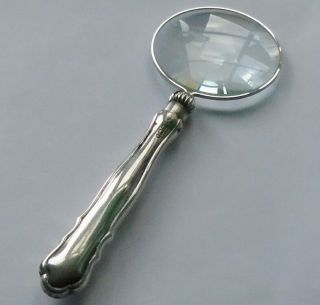 William Hutton & Son Hm Silver Handle Magnifying Glass Sheffield 1910