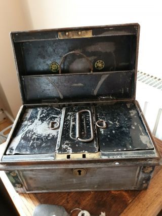 Vintage Brass Cash Box With Key