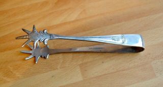 Vintage Silver Plated Ice Tongs Royal Regiment Of Artillery By Witness Sheffield