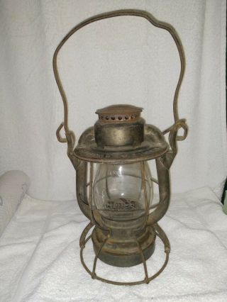 Antique N.  Y.  C.  Lines Railroad Lantern Dietz Vista With Marked Globe