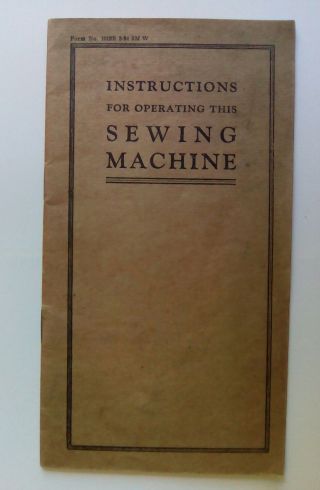 Antique Sewing Machine Instructions Booklet