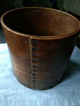 Antique Primitive Bentwood Gallon Dry Grain Measure Stamped Farmhouse.  Country