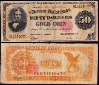 Rare 1882 $50 " Silas Wright " Gold Certificate H1426409