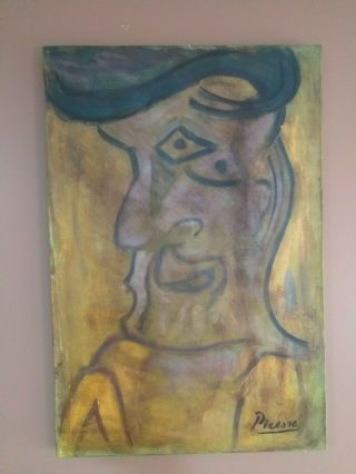 Vintage Pablo Picasso Oil On Canvas Signed Rare