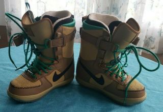 Rare Nike Womens Zf1 Zoom Force Hadar Gold Snowboarding Boots Sz 6.  5