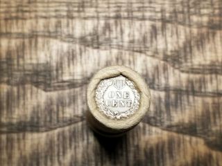 Indian Head Penny & Toned Wheat Cent/old Small Cent Roll/ Antique/ag - Unc 686.