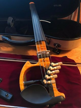 Heys Electric 5 String Custom Flame Maple Violin,  Inlay Bow,  Case,  Very Rare