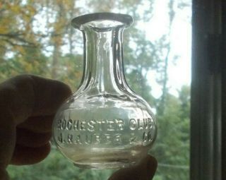 Rochester Club J.  Rauber & Co 1905 Rare Sample Mini Whiskey Bottle 2 3/4 " Tall