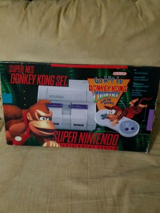 Nintendo Snes Donkey Kong Set Console Box Only Rare Variant