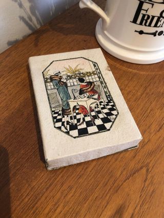 Vintage 1920s French Hand Coloured Chocolate Box Flapper Girls In Cafe