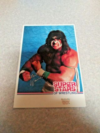 Wwf Superstars Of Wrestling The Ultimate Warrior Postcard 7 X 4 1/2 1989 Rare