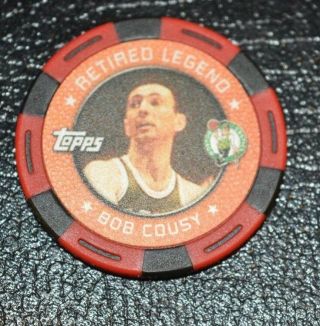Rare Topps Poker Chip 2005 - 06 Retired Legend Red Chip Bob Cousy Boston Celtics