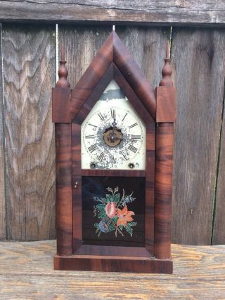 Antique D.  Pratt & Sons,  Spring Driven 8 Day Brass Steeple Clock,  Parts / Restora
