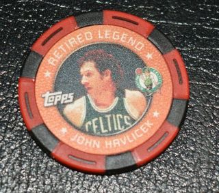 Rare Topps Poker Chip 05/06 Retired Legend Red Chip John Havlicek Boston Celtics