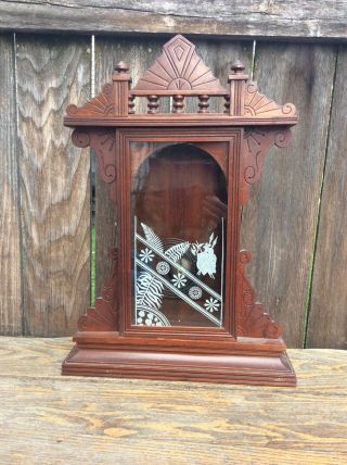 Antique American Walnut Kitchen Shelf Clock Case Only,  Parts / Repairs