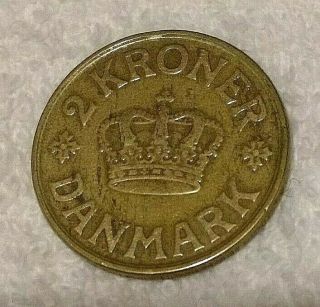 1926 Denmark 2 Kroner Coin Rare Key Type