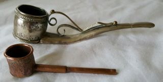 Antique Metal Opium Pipes