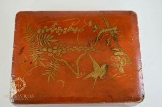 Antique Japanese Meiji Period Lacquer Gilded Box