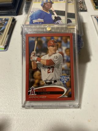 2012 Topps Update Target Red Border Mike Trout Us144 Rare