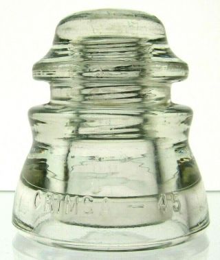 Cd 155 Clear Crimsa - 45 Antique Glass Telegraph Insulator Rare Mexican Piece
