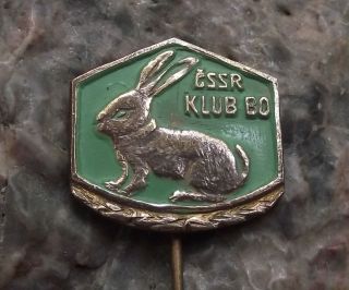 Antique Rabbit Bunny Hare Club Association Society Of Czechoslovakia Pin Badge