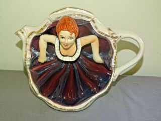 The Tea Pottery Teapot Rare Dancing Girl Can Can Girl Dinner Service Tea Set