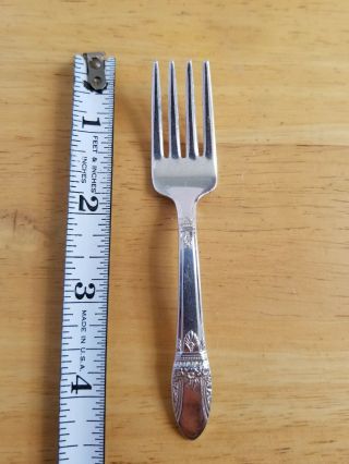 1847 Bros Vintage1937 First Love Pattern Silverplated " 4 3/8 " Baby Fork