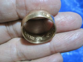 Size 8 Brass Ring 1978 LP Guay Thai Sacred Talisman Charm Amulet H131 - 8 3