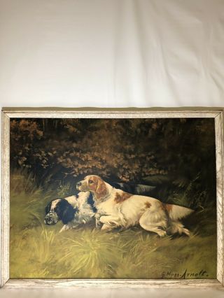 Vintage G.  Muss - Arnolt Spaniel Hunting Dogs In The Field Litho 22x28
