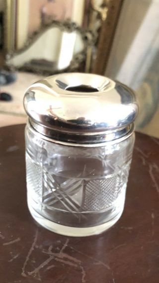 Antique Solid Silver Hair Tidy Pot