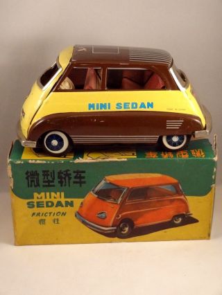 Rare Vintage Tin Toy Friction Car Mini Sedan Mf 152 Shanghai 1960 