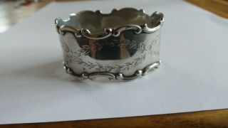 Attractive Oval George V Silver Napkin Ring Hm 1919