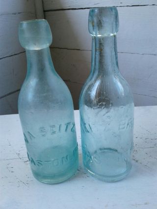 2 Seitz Bottles J A Seitz Antique Blob Top Bottle & Seitz Brothers Bottle