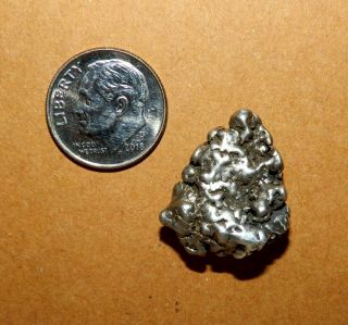 11.  57 Grams Natural Silver Nugget From Fairbanks Alaska Rare Specimen