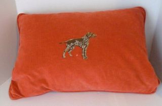 Vtg Ralph Lauren Burnt Orange Rust Pillow Sham Cover Pillow Hunt Dog Extra Rare