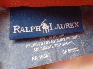 Vtg Ralph Lauren Burnt Orange Rust Pillow Sham Cover Pillow Hunt Dog Extra Rare 2