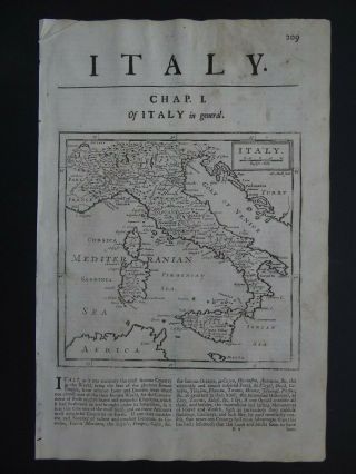 1722 Herman Moll Atlas Map Italy - Sicily - Corsica - Sardinia