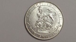 1927 Shilling.  1st Ytpe.  Nr.  Rare Thus.  George V.  1911 - 1936.  British.  1925