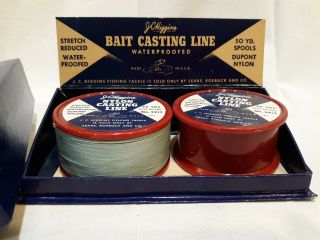 Vintage Jc Higgins Fishing Casting Line String Advertising