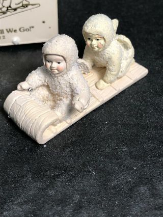 Snowbabies Dept 56 Down The Hill We Go 7606 Hand Painted Pewter Rare