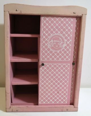 Vintage Pink Wooden Wardrobe & Bed For Vogue Ginny Dolls 3