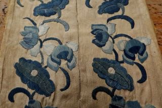 Antique Chinese Embroidery Silk Sleeves / Panels - Flowers
