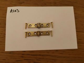 Brass Strap Hinges For Antique/vintage Writing Slope.  With Screws