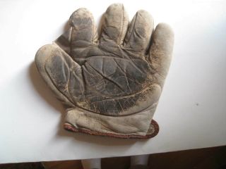 1900 - 10 Rare Baseball Glove White Leather Full Web Cresent Pad Asbestos Lining