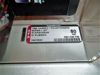 1984 Transformers G1 STARSCREAM (B80/W85/F85) AFA 80 MISB Tape 2