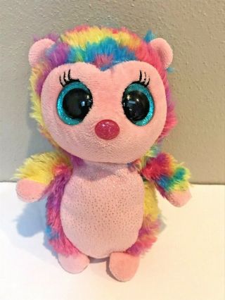 Very Good Rare Ty Beanie Boos Holly Pink Hedgehog Justice Esc.  6 " Plush Gift