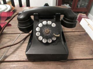 Early Antique Western Electric Black 302 Rotary Telephone E1 Receiver American T